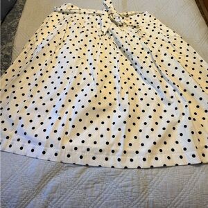 Talbots White and Black Polka Dot Midi Skirt